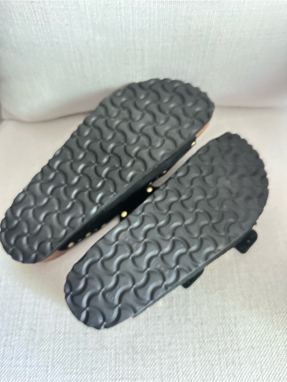 Birkenstock Rivets Black Suede Studded Arizona Sandals - Picture 3 of 4